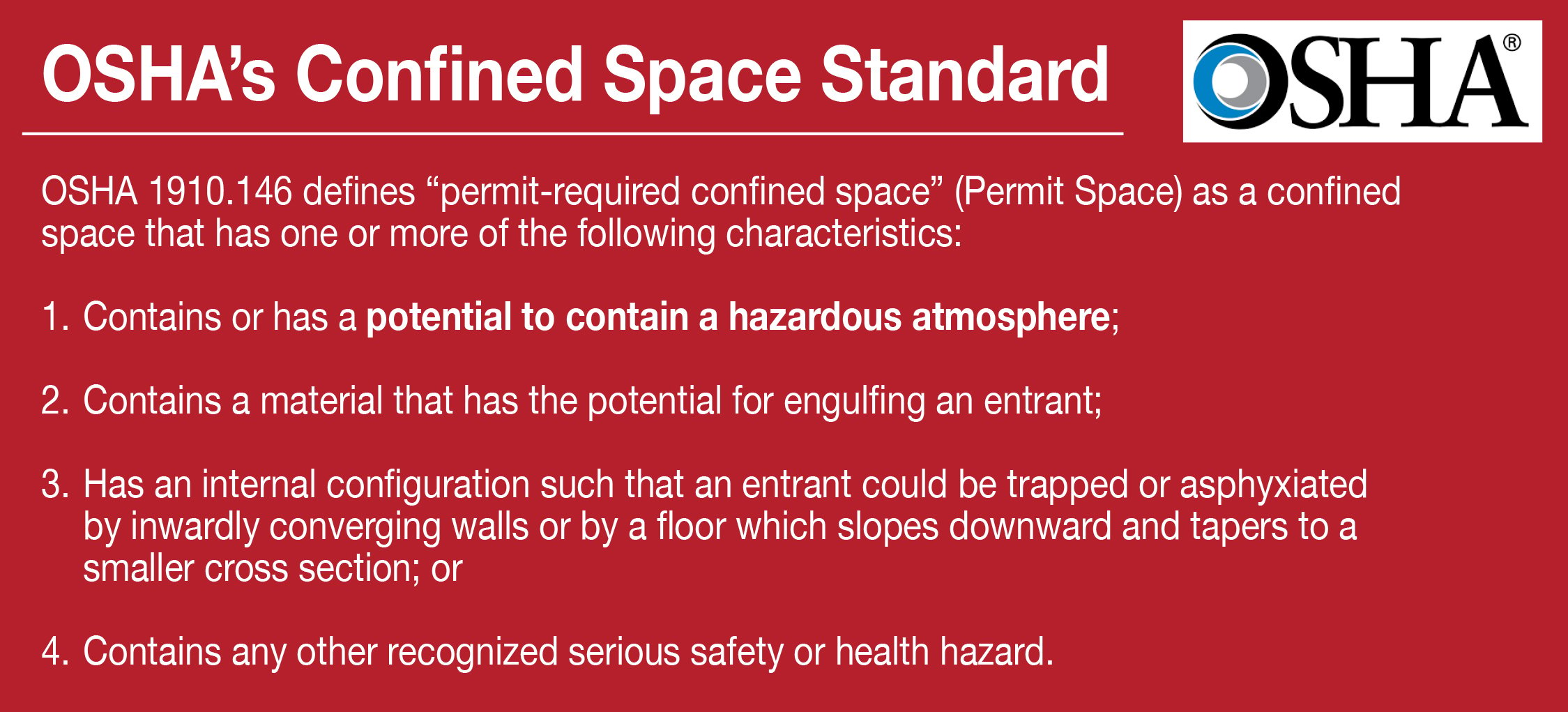 OSHA’s Confined Space Standard Box