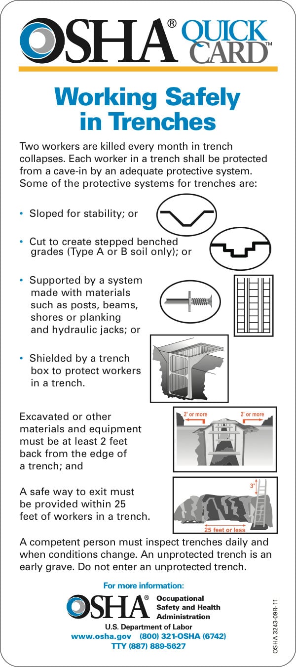 Trench Warning from OSHA